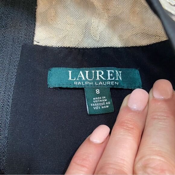 Lauren Ralph Lauren Embroidered Floral Tulle‎ Cocktail Dress Size 8 - Picture 9 of 13